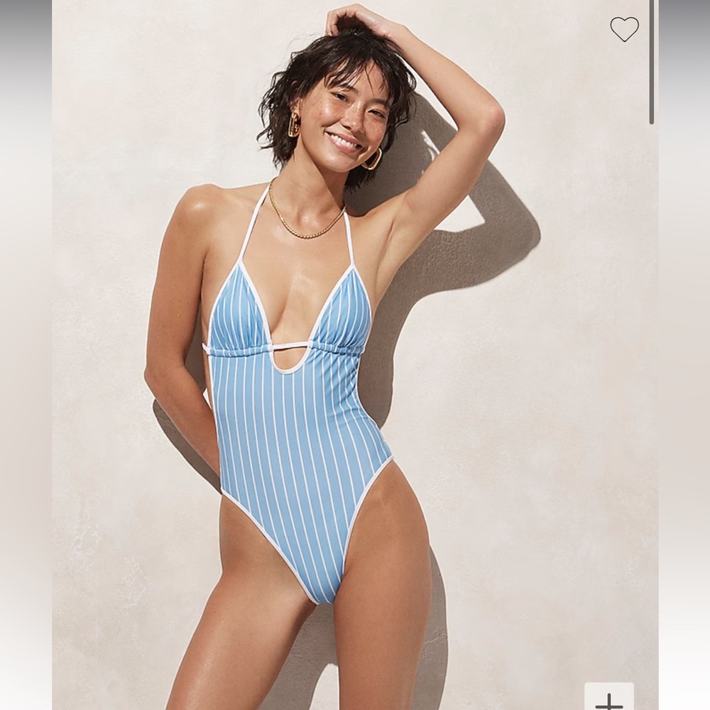 NWT J.Crew Cutout one-piece swimsuit in stripe sz.14 - Picture 3 of 6